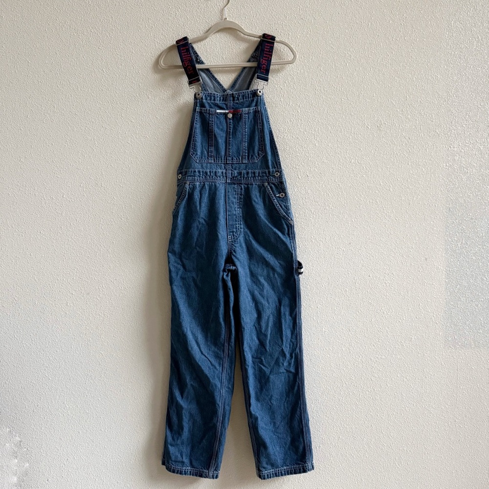Tommy Hilfiger Denim Overalls Womens XS Blue Excellent Vintage Carpenter Logo
